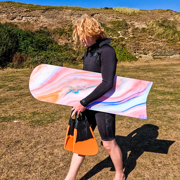 KROC Performance Long bellyboard holding the board